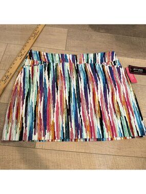 ATTYRE KATHERINE COLORFUL SKORT SIZE 16 NATURAL WAIST NEW